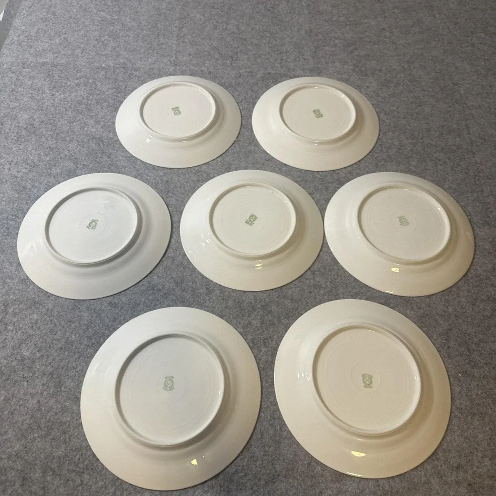 Noritake Nippon Bellefonte Pattern Salad Plates Japan Set of 7 Vintage 1920
